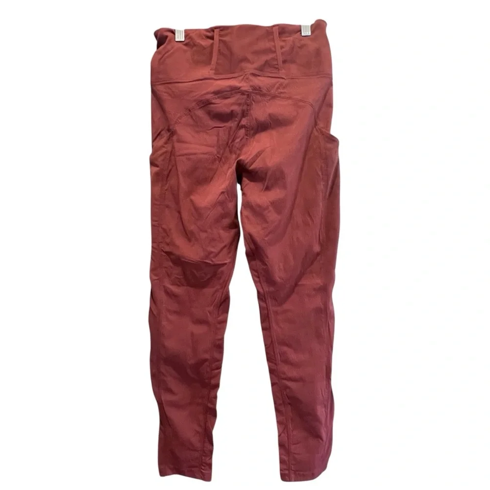 ATHLETA Trekkie Hybrid Crop Tight Pants High Rise Leggings Cognac Brown Size 4 - Picture 4 of 16